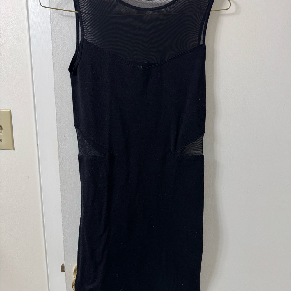 bebe Black Mesh Backless Dress